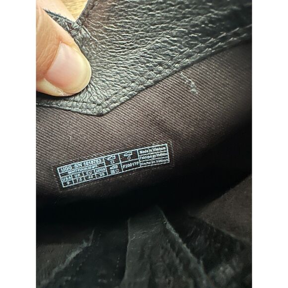 UGG Fraise WHIPSTITCH Black SUEDE Bow ZIP Booties BOOTS Womens US 9 - Picture 8 of 9